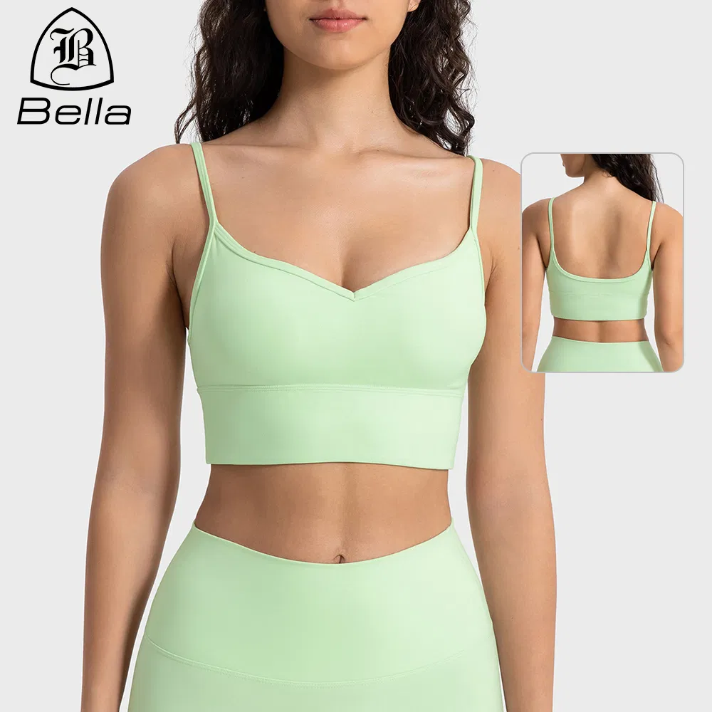 OEM/ODM Custom Spaghetti Strap Sport Bras Women Gym Fitness Wear Yoga Bra Crop Tank Top Activewear Manufacturers