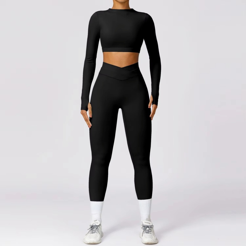 Wholesale High Quality Breathable Women Gym Yoga Suit Butt Lifting Sexy Fitness Cross V-Shape Belt Leggings Yoga Sets