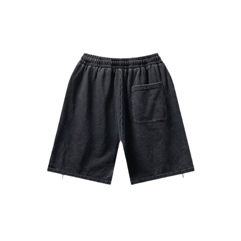 Hot Sales Loose Sports Washed Zipper Casual Drawstring Elastic Waist Mens Shorts