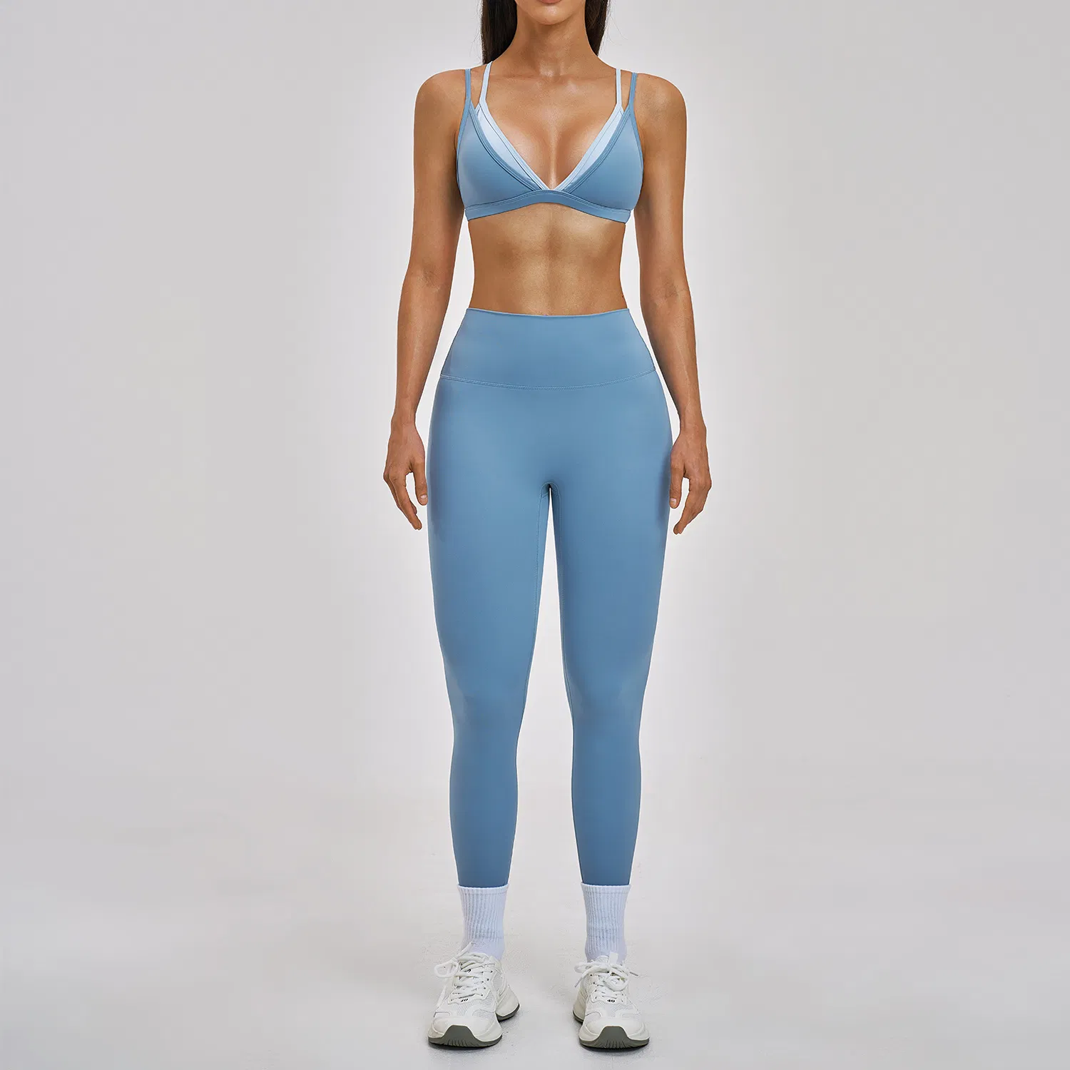 Fashionable Gym Apparel Set Women Two Piece Bra Leggings Workout Clothes Running Yoga Fitness Apparel