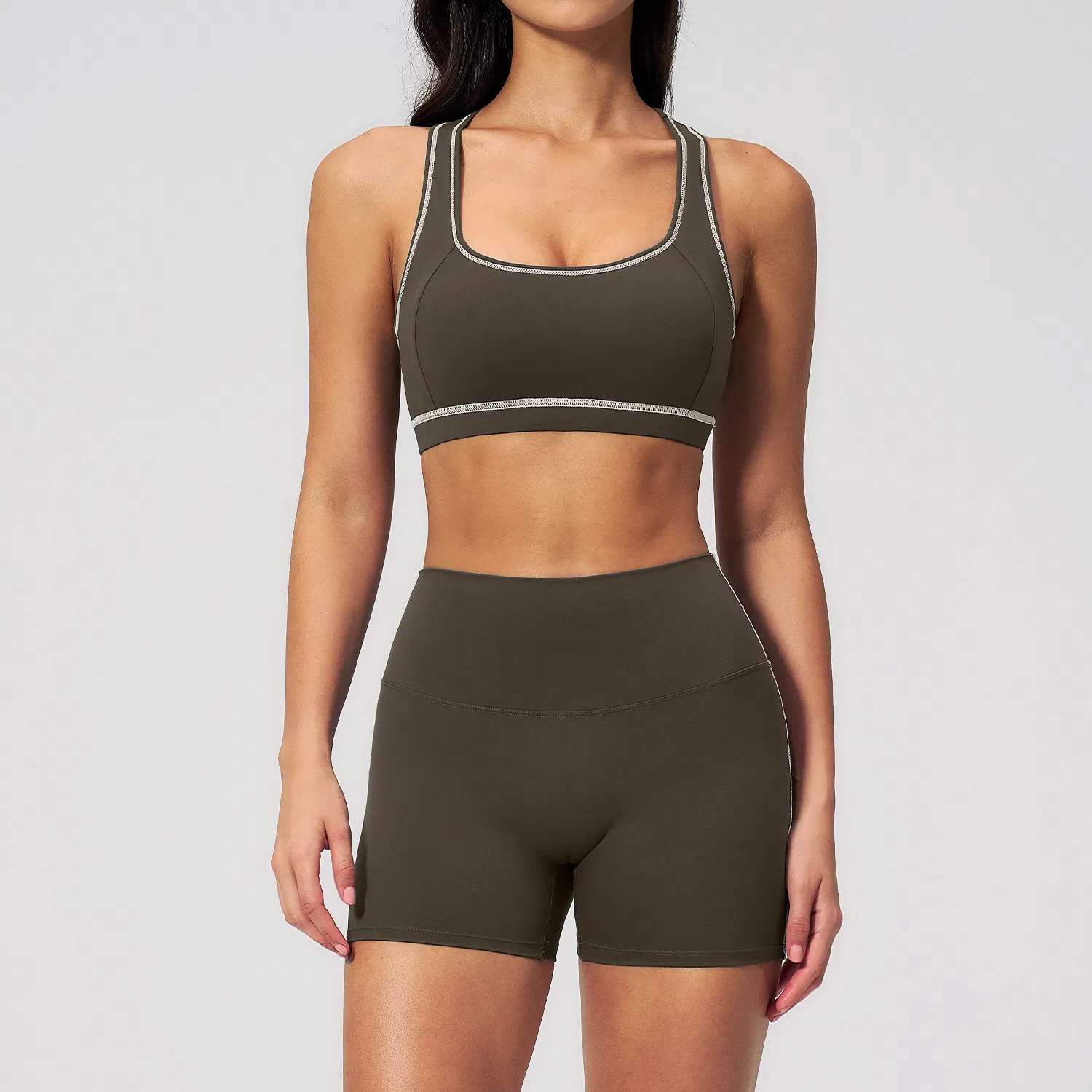 Yoga Clothing Set Women High Waist Tummy Control Shorts Sportswear Fitness Apparel Quick Dry Summer