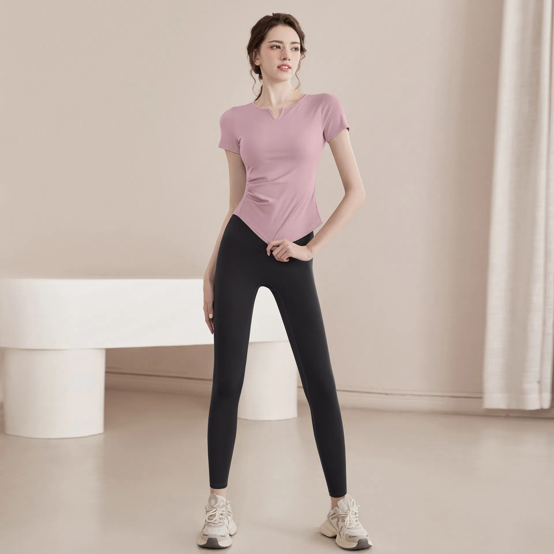 Sportswear Sets/Fitness Yoga Wear/Outdoor Running Sportswear/Short-Sleeved Tops