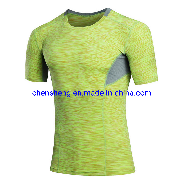 Compression Tee Shirt Short Sleeve Gym Wear Men's Fitness Tops for Sport Running Training