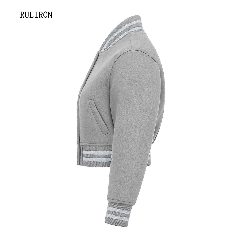 Wholesale Custom Women's Sports Crop Slim Fit Patch Detail Blank Varsity Baseball Jacket Manufacture Embroidery Letterman