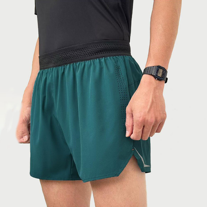 OEM Manufacturer Seamless Fit Marathon Sport Trunks With Pockets 3/4 Length Summer Quick Dry Men's Running Shorts