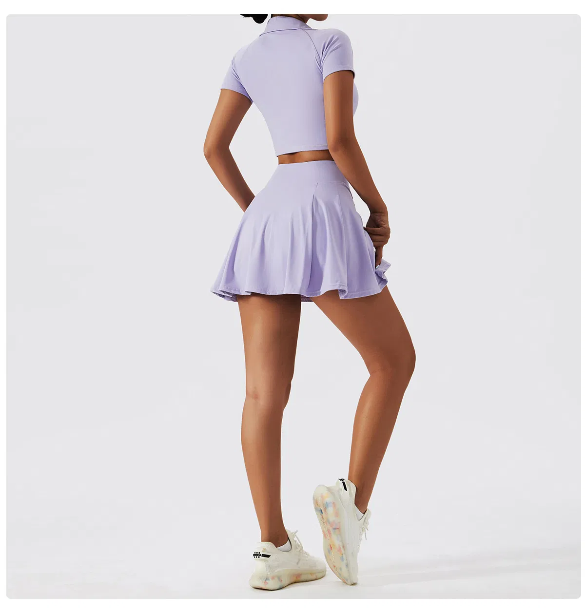 Women Tennis Skirts Sport Bra Sets High Waisted Golf Skorts Skirt One Shoulder Sports Bra Running Workout Activewear