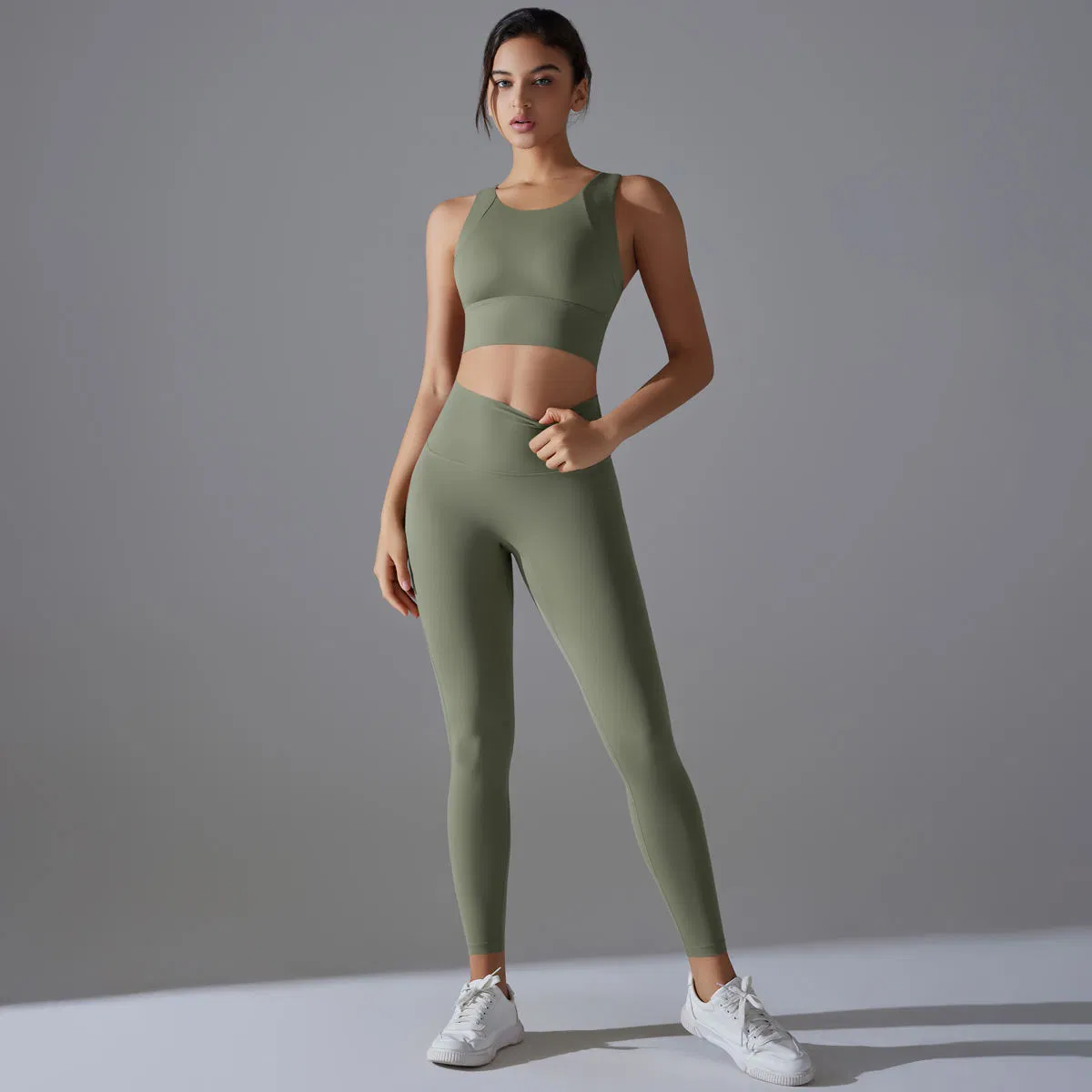 Custom Logo Ladies Gym Fitness Sports Workout Yoga Clothes Suit Seamless Activewear
