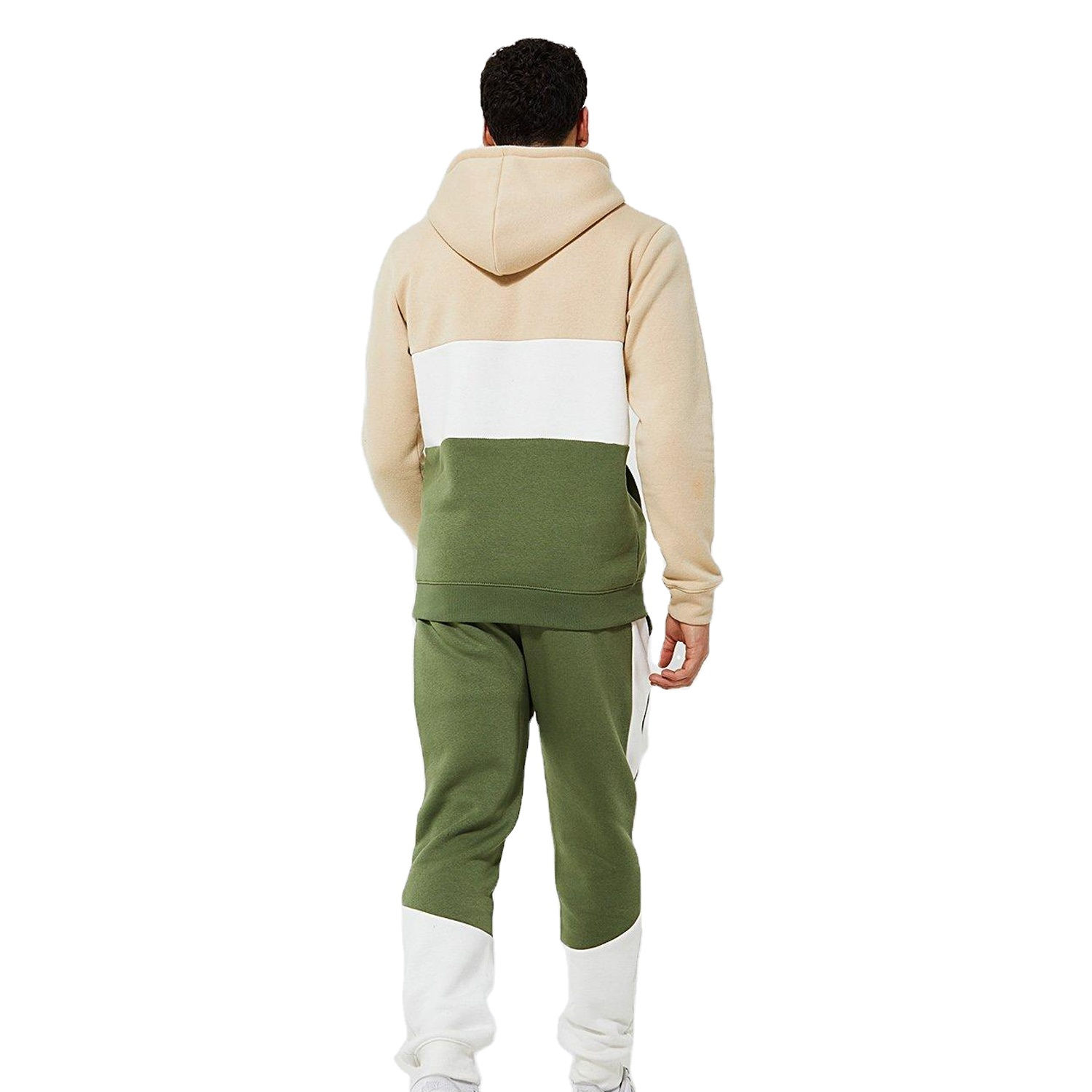 Premium Plain Mens Color Block Tracksuit Set Hooded Sweatshirt And Jogger Pants Sportswear For Gym Training Daily Wear Wholesale