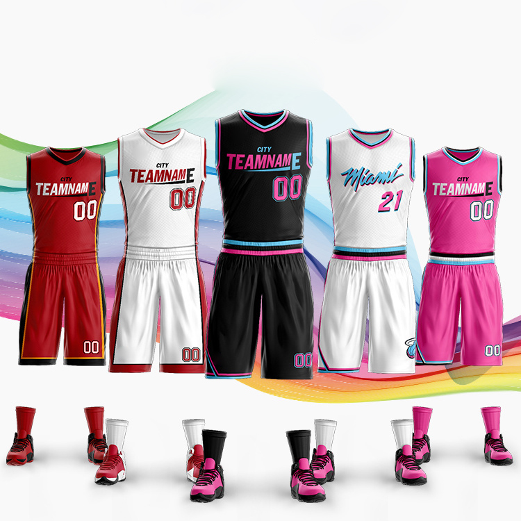 Basketball Team Uniforms Personalized Making High End Custom Sports Jersey Sets Embroidery Tackle Twill Logo Basketball Wear Men