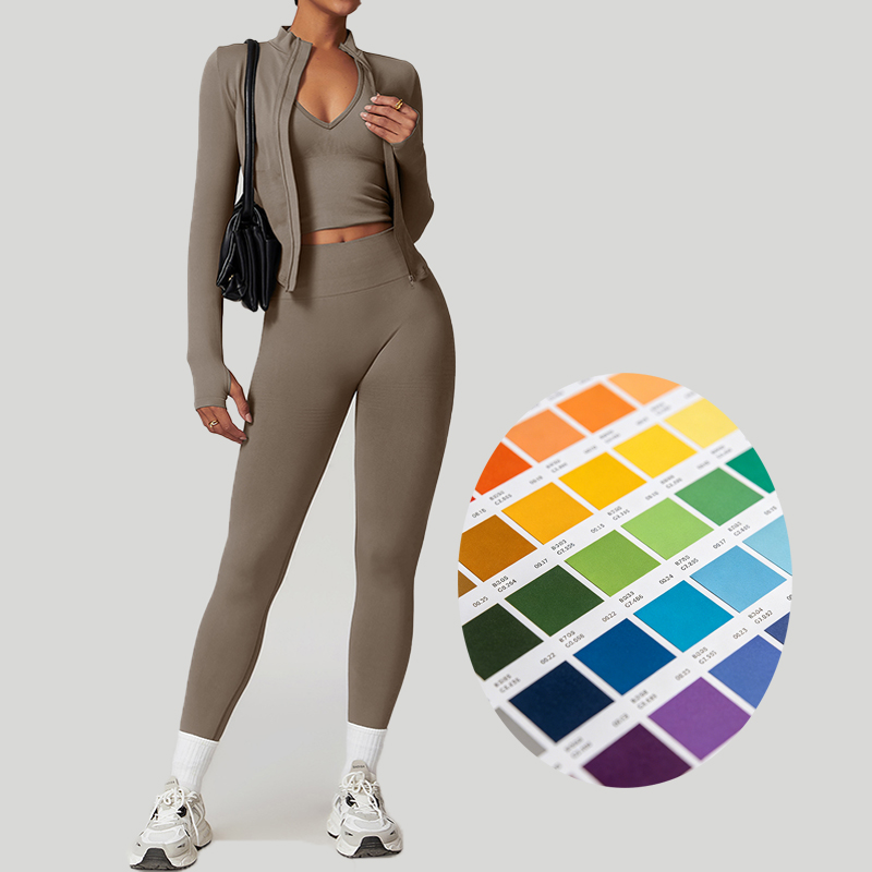 6pcs Yoga Sets Seamless Shorts Sports Bra Workout Vest Zipper Jacket Women Clothes High Waist Leggings Gym Fitness Wear Suit
