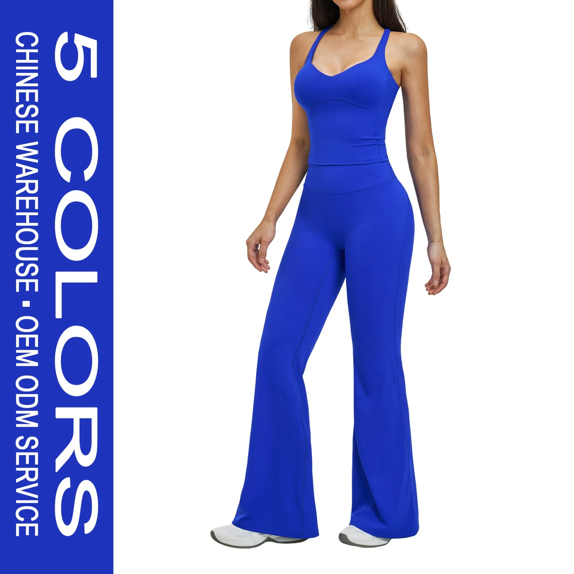 Fashion Women Outdoor Yoga Riding Suit Cross Back Top Flared Pants Anti Shock Gym Apparel Purchase Cheap Online Free Shipping