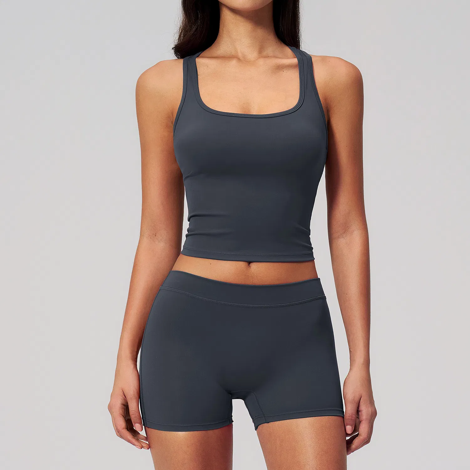 Holesale Sports Clothing Seamless Yoga Set Moisture Wicking Tops Squat Proof Pants Activewear