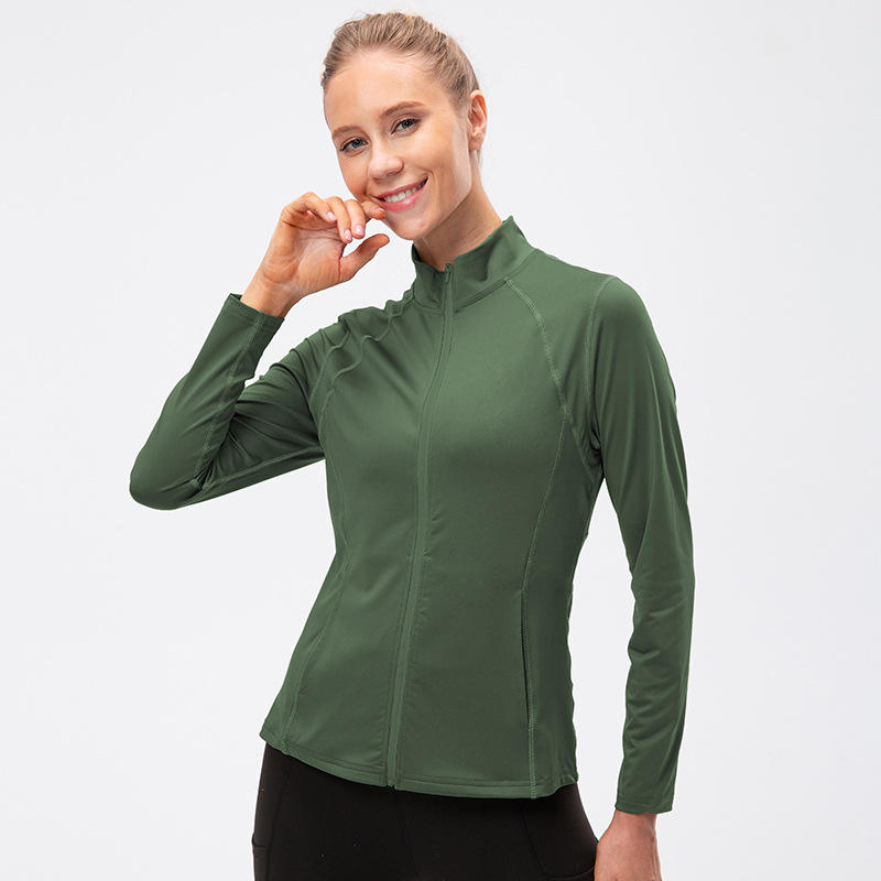 Factory Gym Jacket Dropshipping Custom Logo Polyester Yoga Workout Fitness Sports Workout Jacket