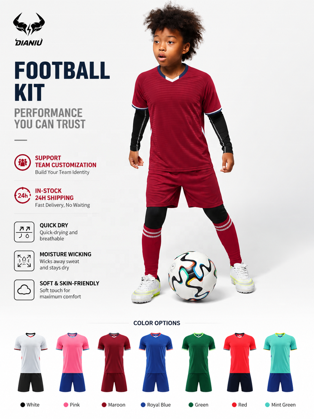 One-Piece Custom Soccer Uniforms Short Sleeve Quick Dry Small Order Fast Shipping Sublimated Football Training Kit Team Set
