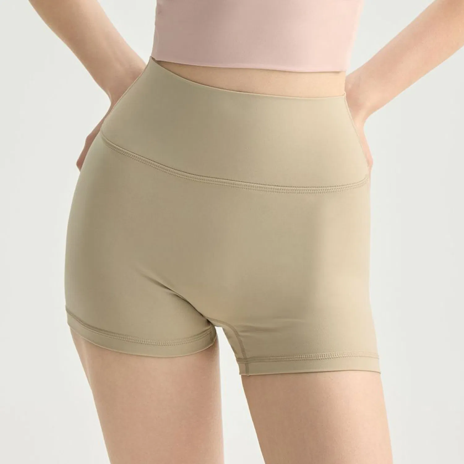 Qumor High Waist Compression Yoga Shorts for Women, Soft Spandex Naked Feeling Butt Lifting Tummy Control Non-See-Through Workout Gym Fitness Sports Booty Short