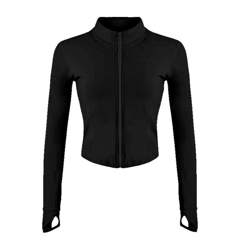 Women White Zip up Fitness Long Sleeve Slim Fit Quick Dry Workout Jacket Sports Apparel