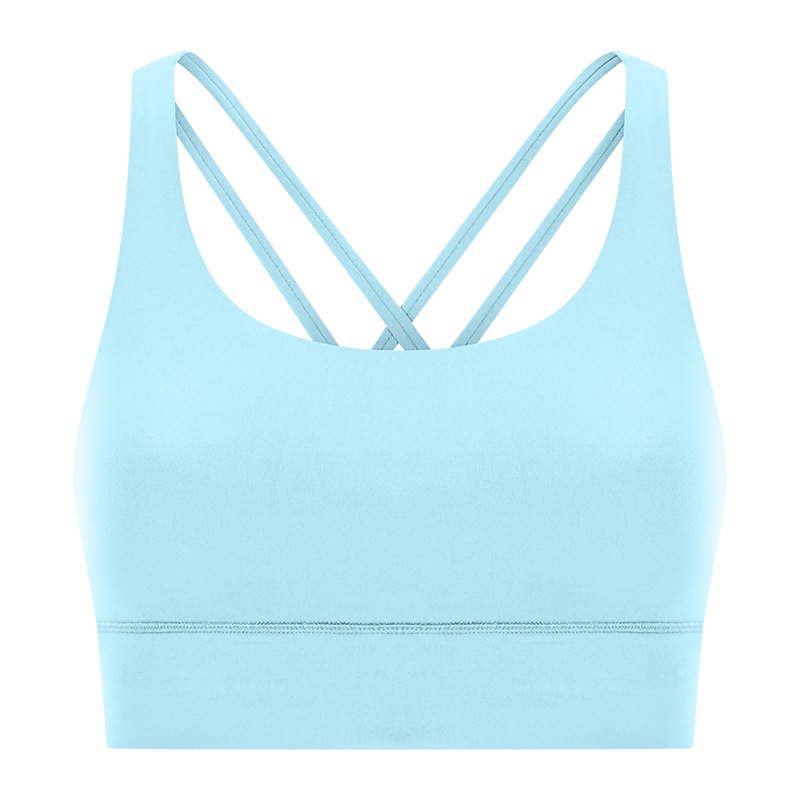 High Support Cross Back Gym Sports Bra for Women Fitness Running Yoga Bra Workout Tank Tops with Padded
