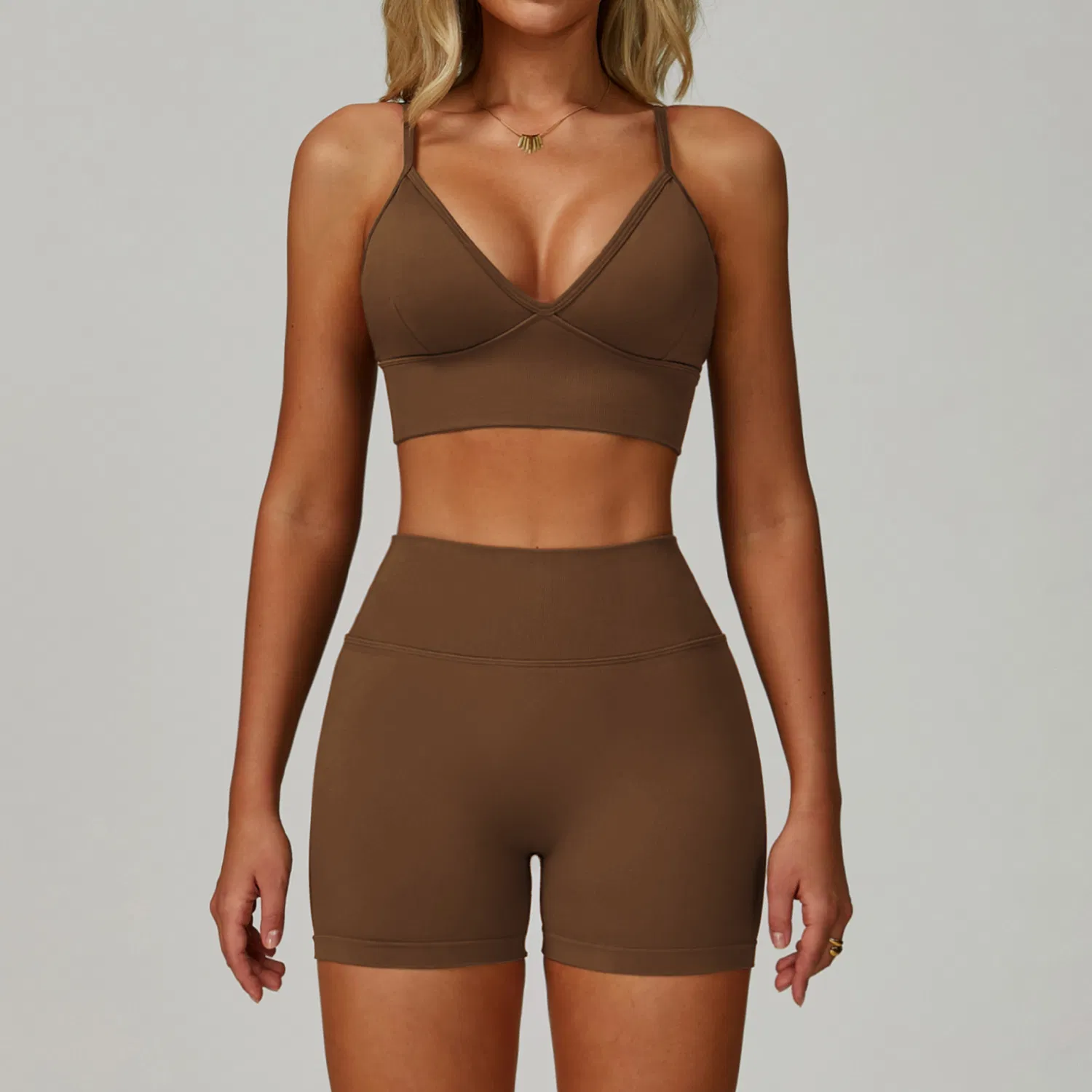 Women's Seamless Yoga and Fitness Set, Waist-Shaping Tight Sportswear, Quick-Dry Running Activewear for Outdoor Exercise