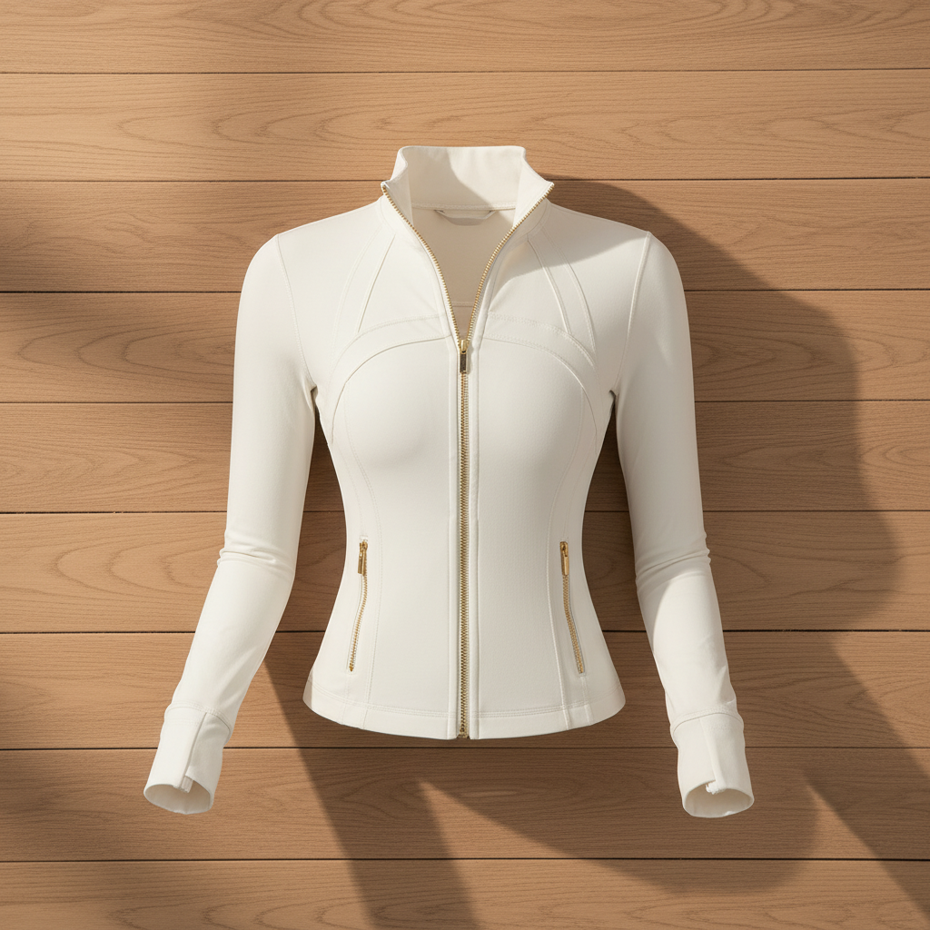 Resell Vendor Quick Dry Nylon Spandex Seamless Gym Women Jacket Stand Collar Neck Gold Zipper Workout Yoga Top Jackets for Women