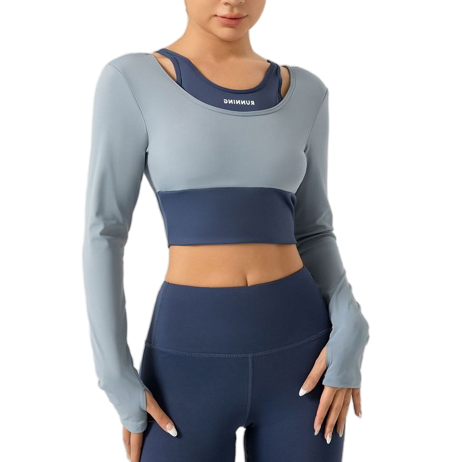 2-in-1 Fitness Wear Color-Block Yoga Apparel