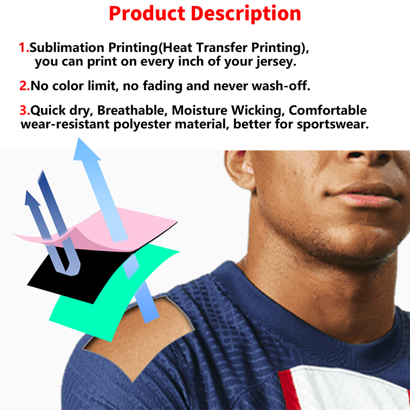 Custom Thailand Version Player Soccer Jersey Personalized Football Kit Sublimation Print Team Uniform Training Wear Wholesale