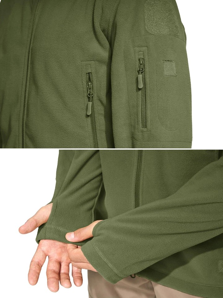 Conmr Men's Windproof Fleece Jacket for Outdoor Sports