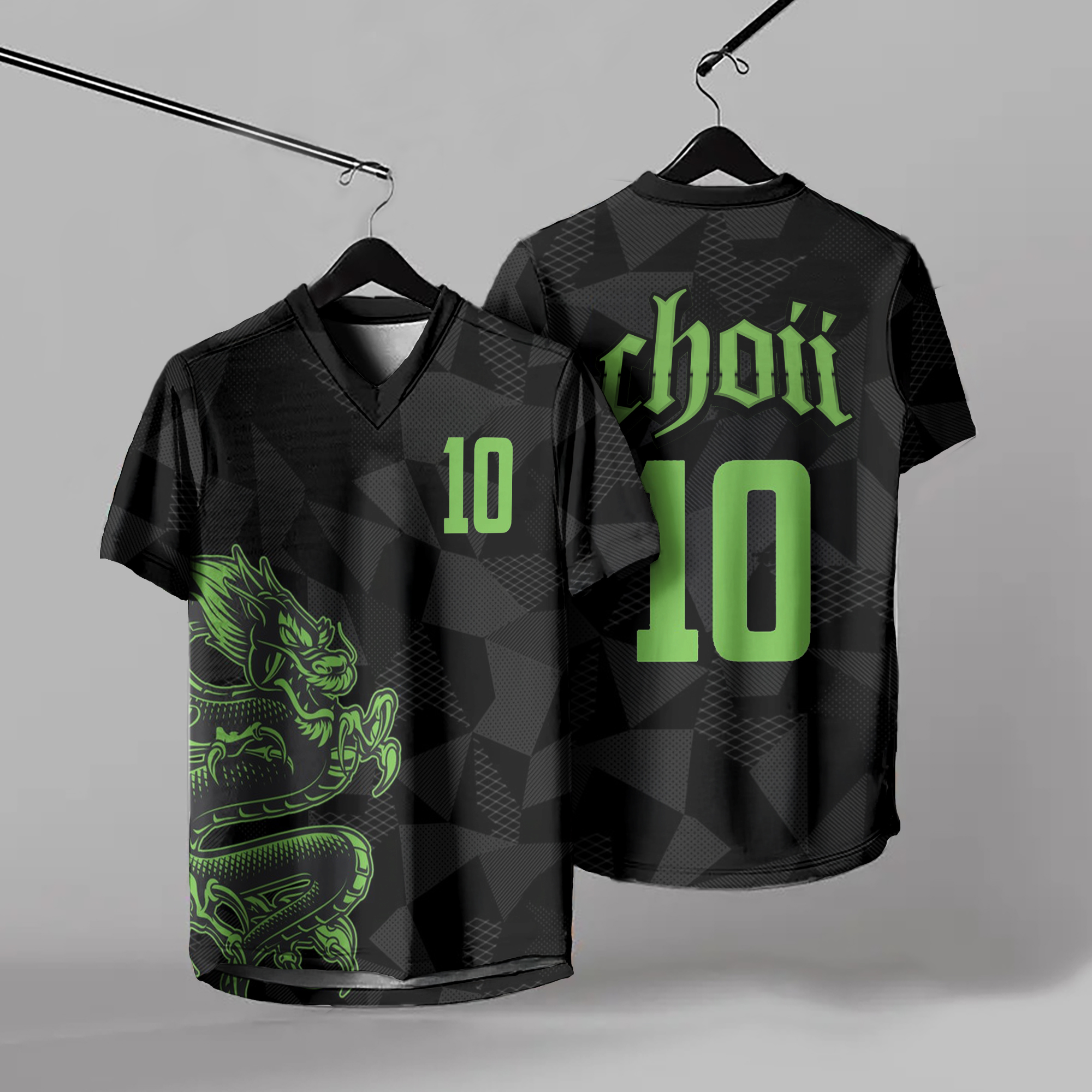 Summer Men's V-neck Ball Uniform T-shirt Custom Number logo Pattern Clothing Sports Games Wear Custom Team Clothing