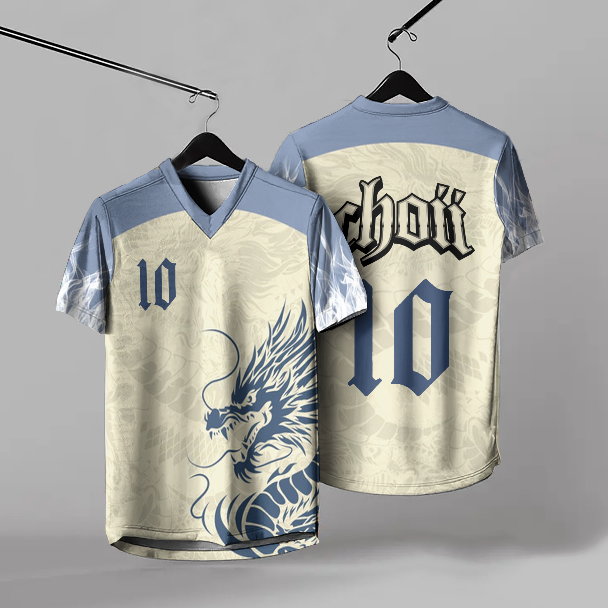 Summer Men's V-neck Ball Uniform T-shirt Custom Number logo Pattern Clothing Sports Games Wear Custom Team Clothing