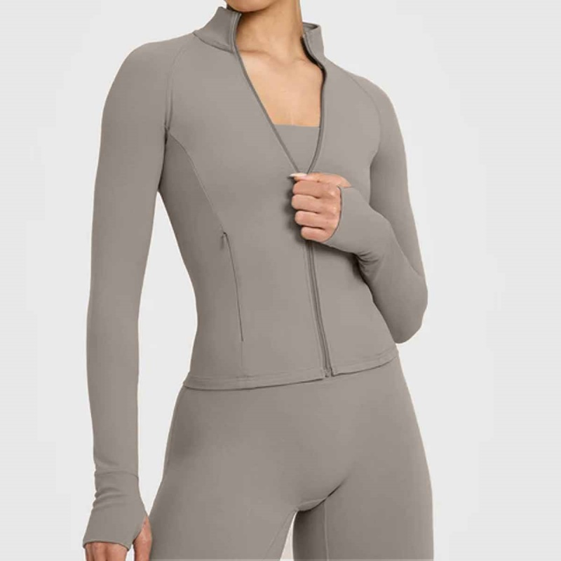 Factory Apparel Manufacturer Women High Quality Custom Zipper Jacket Outdoor Comfort Workout Sportswear