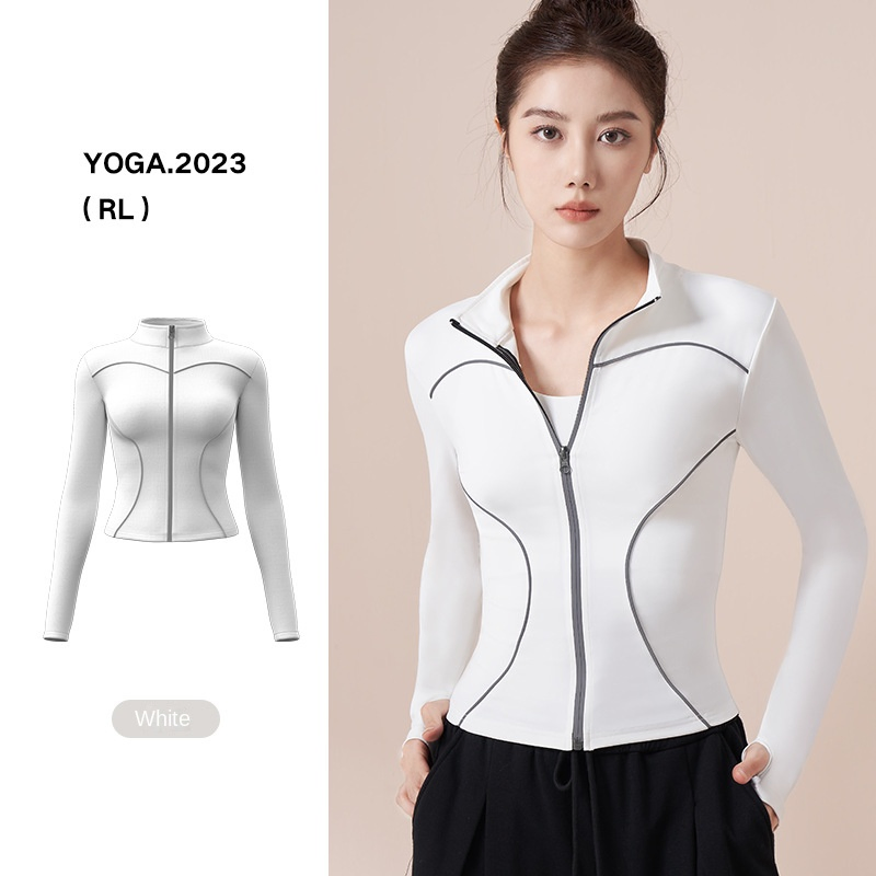 Flexible Yoga Apparel Reflective Jacket for Nighttime Running Activities