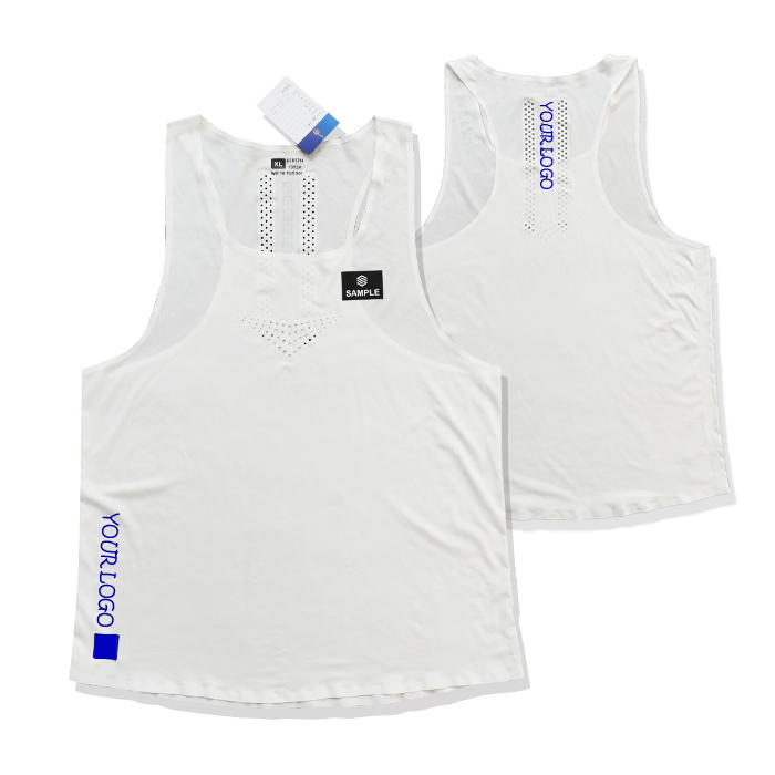 B438 Manufacturer Sports Sleeveless Polyester Quick Dry Sublimation Vest Custom Running Marathon Singlet Tank Tops