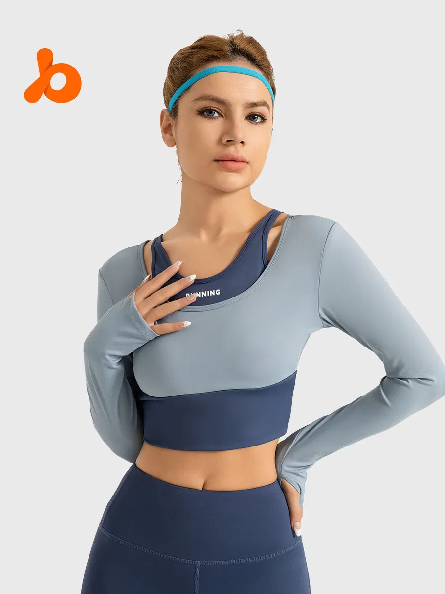 Color-Block Yoga Apparel with Built-in Bra for Active Lifestyle