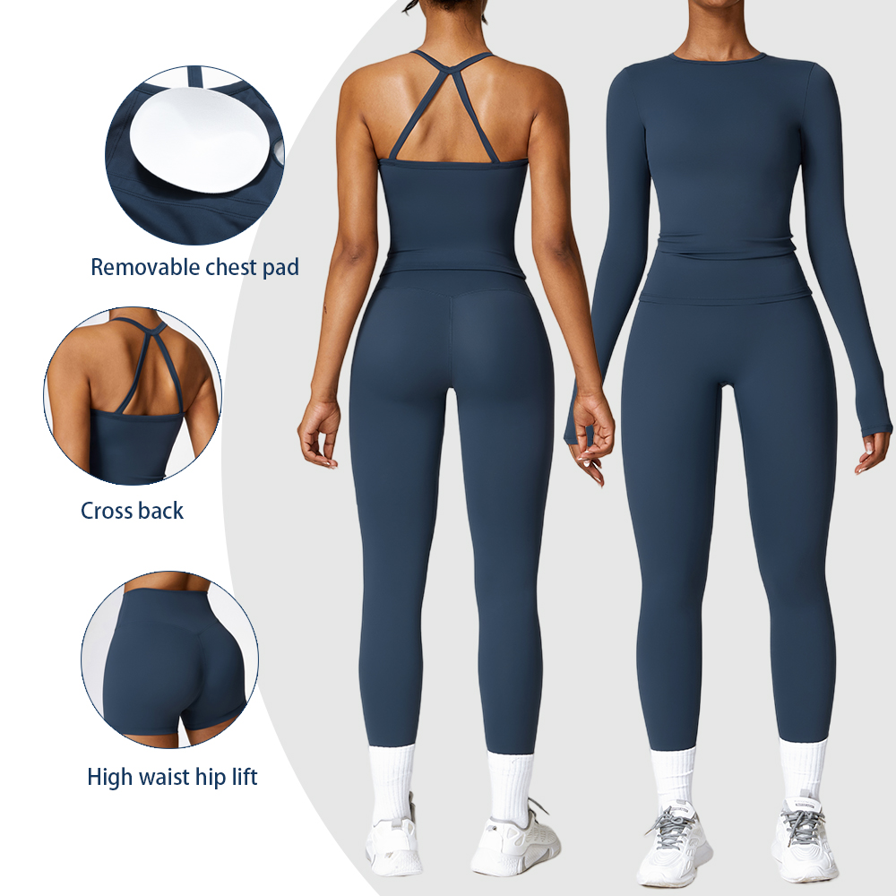 Private Label Workout Wear Sets Women Fitness Activewear Gym Clothing Sports Active Wear High Elastic Leggings Shorts Yoga Sets
