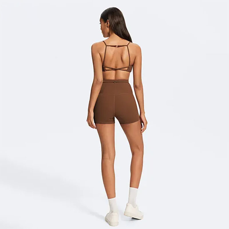 Sportswear Gym Clothing Factory Custom Women Recycled Sports Bra &amp; Yoga Shorts Sets Running Athletic Wear Activewear