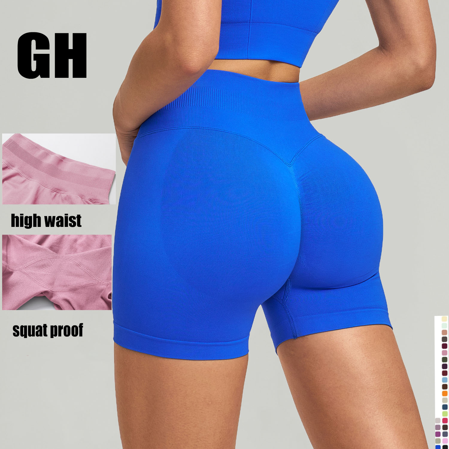 GH 2026 Women Gym Clothes Sportswear High Quality Yoga Bra and Scrunch Butt Shorts Workout Outfits Seamless 2 Piece Yoga Set