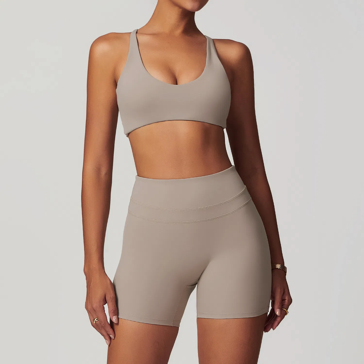 Tight High Waist Yoga Sets, Bra, Short, T Shirt, Pants, 4 Peice Gym Wear Suits Outdoor Running Sportswear