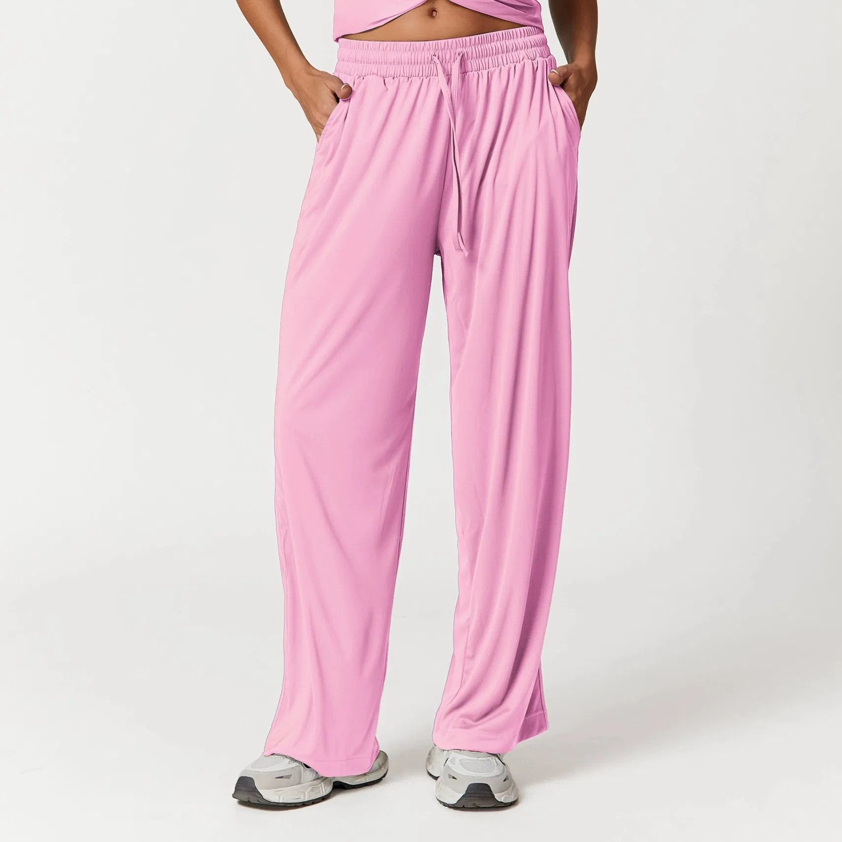 Casual Quick Dry High Waist Loose Pants and Long Sleeve Sports Yoga Leggings for Women