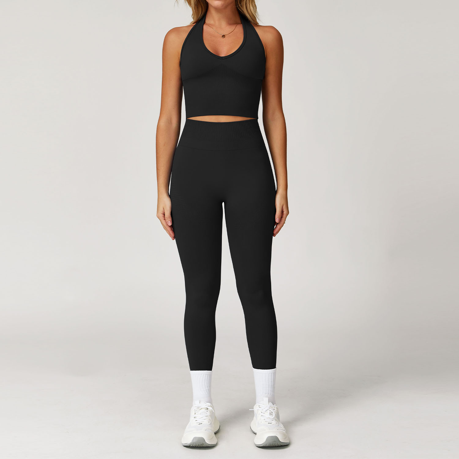6pcs Yoga Sets Seamless Shorts Sports Bra Workout Vest Zipper Jacket Women Clothes High Waist Leggings Gym Fitness Wear Suit