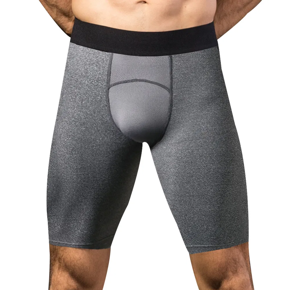 Men Mesh Stitching Quick-Dry Training Running Tights Elastic Shorts Fitness Sports Wear