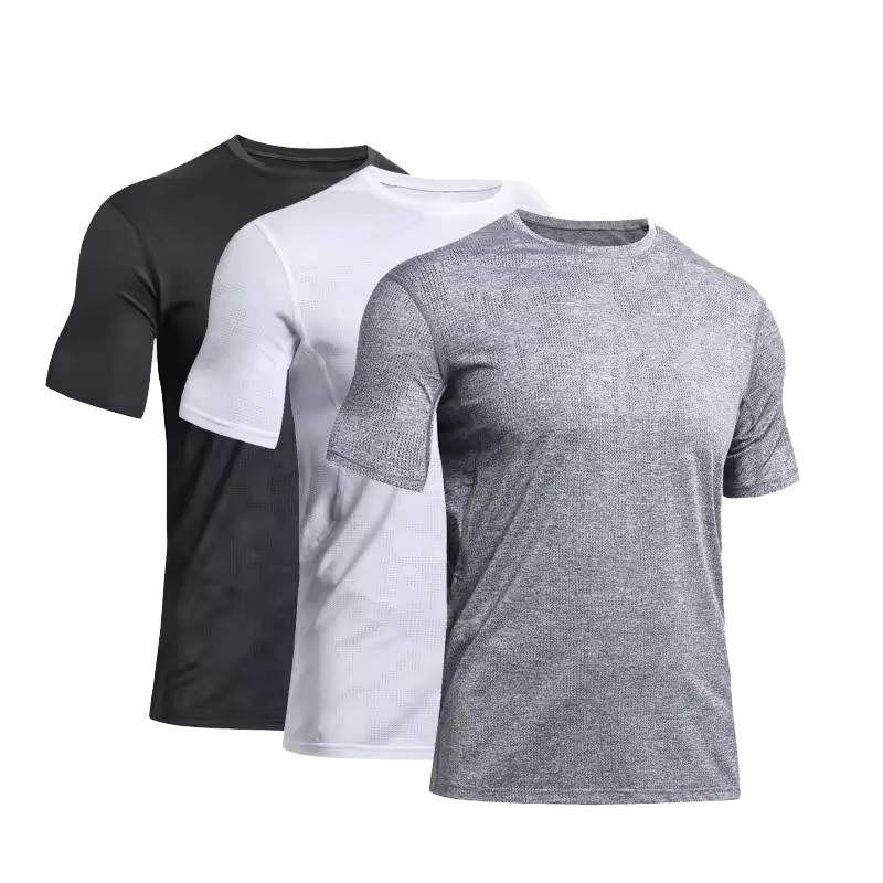 Wholesale Custom Printed Men's T-Shirt Breathable Casual Fitness Sports Wear Plus Size Training Gym Clothing for Summer