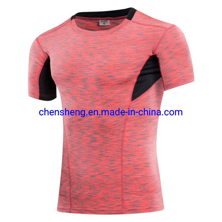 Compression Tee Shirt Short Sleeve Gym Wear Men's Fitness Tops for Sport Running Training