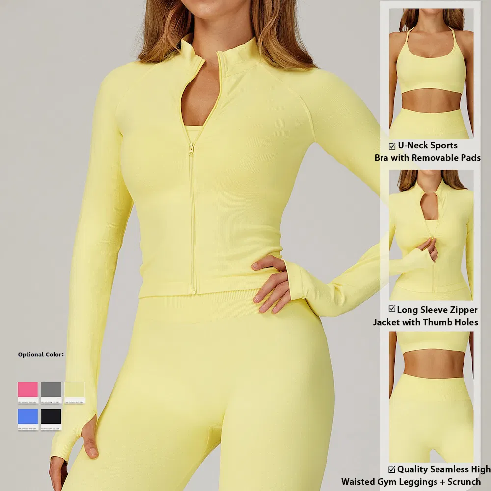 New Design 2/3/4/5PCS Sexy Yoga Set Seamless Fitness Apparel for Women, Chic Y-Back Sports Bra + Cross Back Vest + Gym Shorts + Leggings with Scrunch Butt