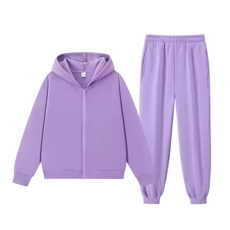 Fashion Hoodie Set Clothing Manufacturers Custom Fleece Zip up Sportswear