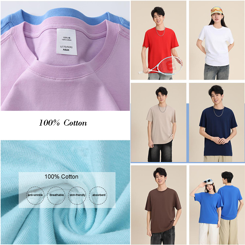 Custom Logo Printed Cotton Gym Running Training T-Shirt Workwear Teamwear for Men Oversized 180Gsm Quick Dry Breathable T Shirts