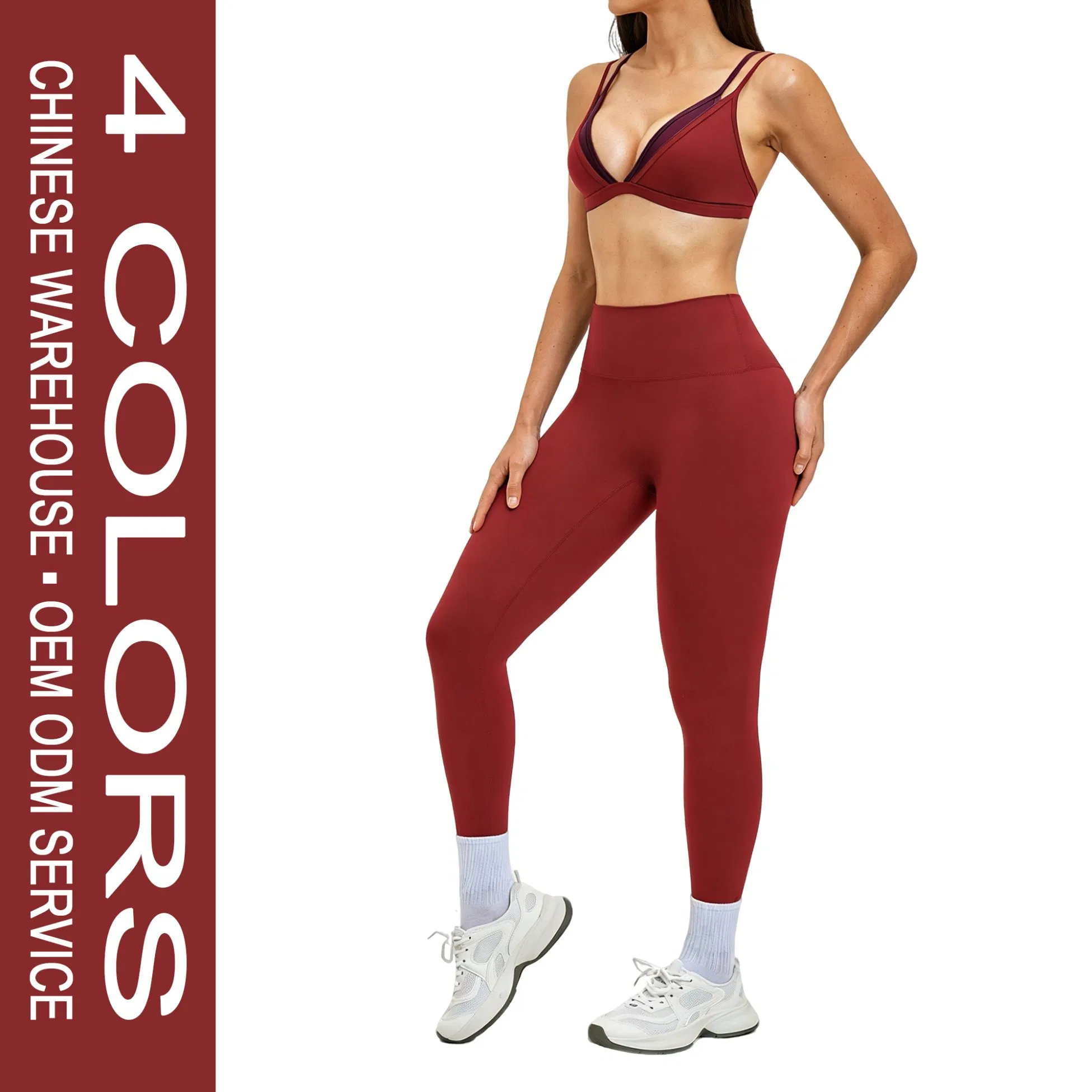 Fashionable Gym Apparel Set Women Two Piece Bra Leggings Workout Clothes Running Yoga Fitness Apparel