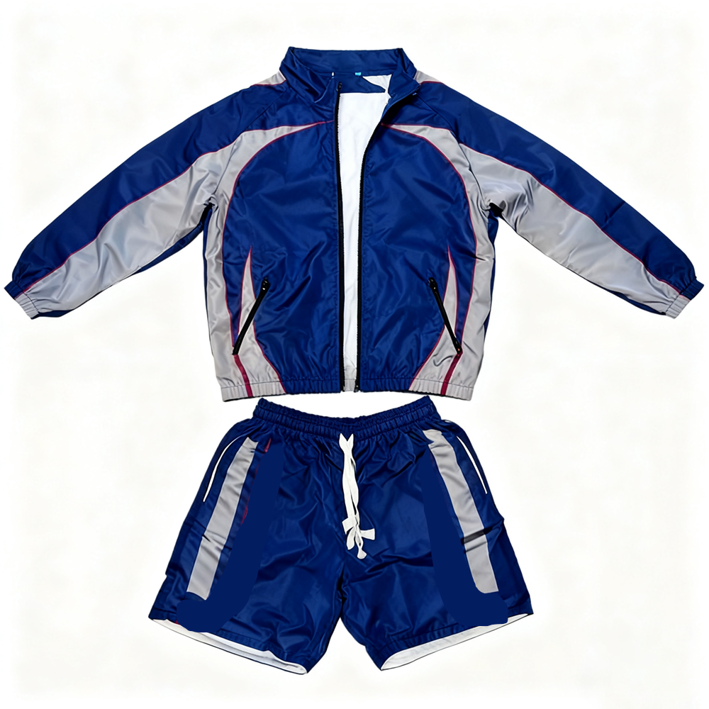 Men's Breathable Reflective Patchwork Autumn Tracksuit Street Sport Wear Athletic Casual Outdoor Style Hiking Windbreaker Short