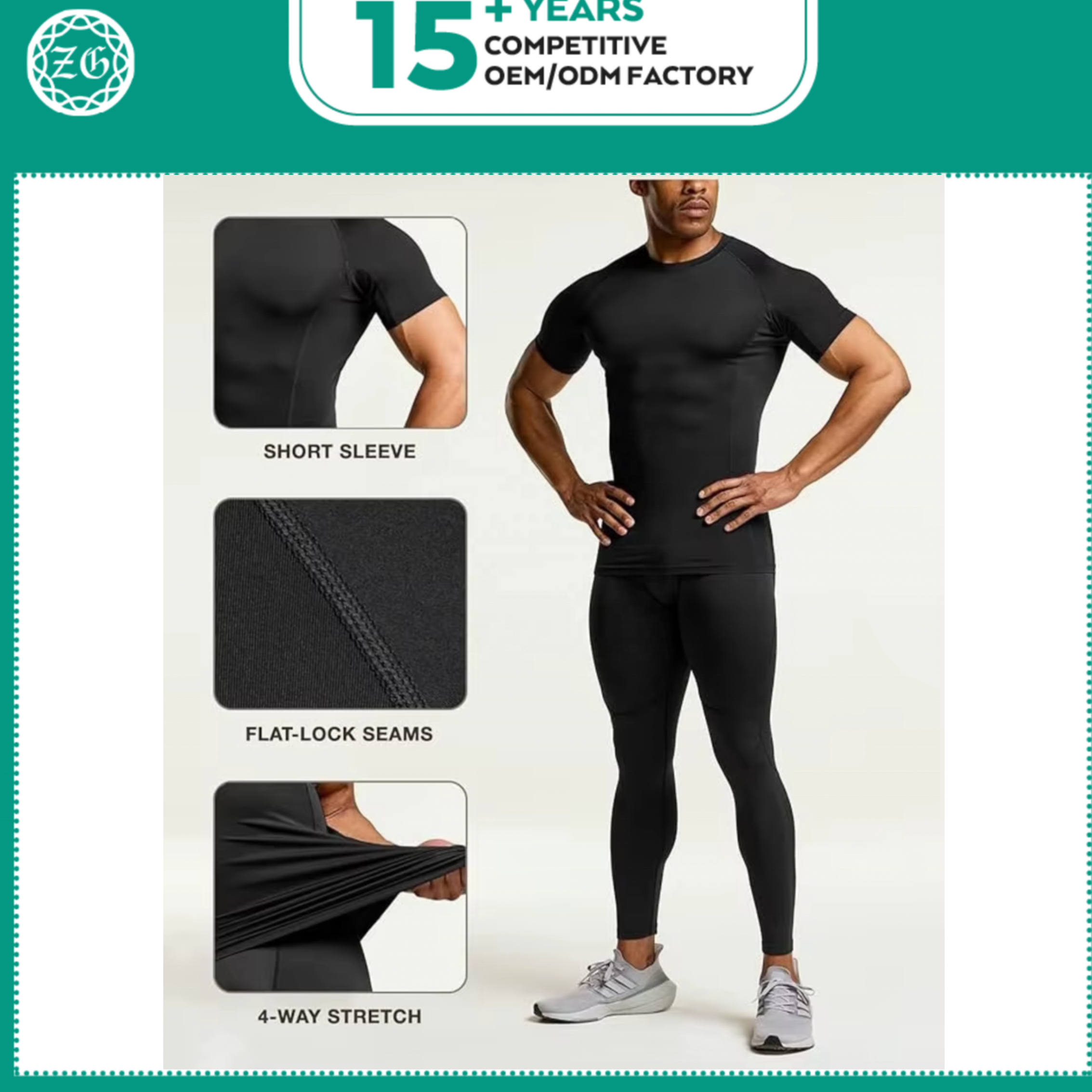 Custom Printed Quick Dry Muscle Tops Gym Bodybuilding Training Sports Men Compression Shirt