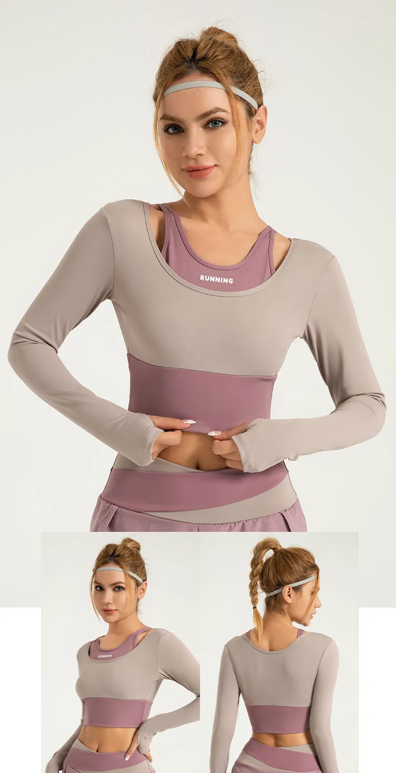 2-in-1 Fitness Wear Active Lifestyle Apparel Yoga Top