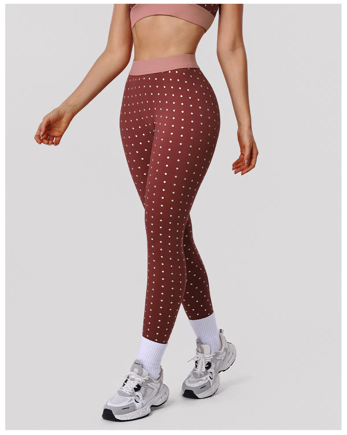 Women Polka-DOT Printed Outdoor Training Hip-Lifting Yoga Sports Leggings