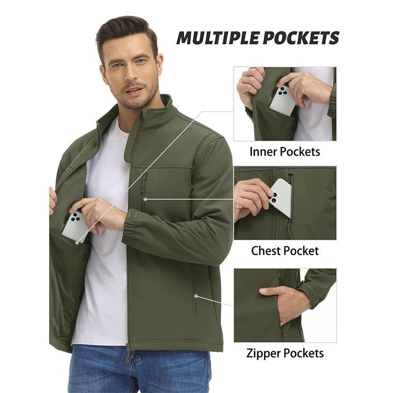Men Winter Outdoor Sports Wear Windbreaker Fleece Coat Tactical Gear Softshell Jackets